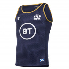 SCOTLAND RUGBY M20 SUMMER POLY DRY GYM SINGLET NAVY/GOLD JR