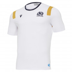 SCOTLAND RUGBY M20 OFFICIAL TRAVEL PLYCTTN SHIRT SS WHT/GOLD SR